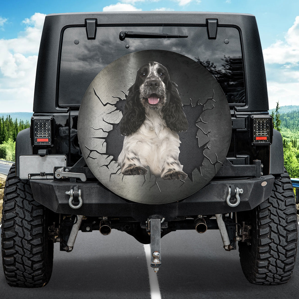 Petthouse | English Cocker Spaniel Print Car Spare Tire Cover Dog Tire Cover Pet Lover Wheel Cover Car Decor