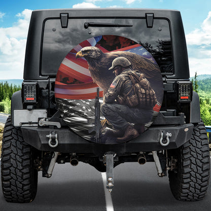 Petthouse | Eagle American Flag Veteran Spare Tire Cover American Patriot Independence Day Wheel Cover