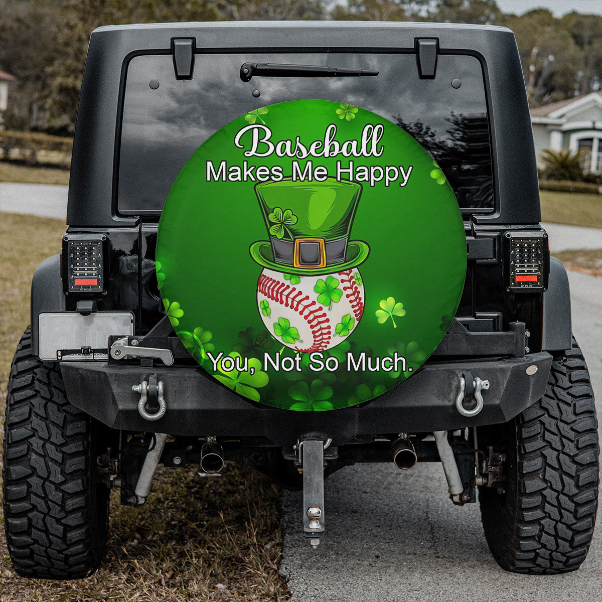 Petthouse | Baseball Patrick Day Hat Spare Wheel Cover Baseball Makes Me Happy Baseball Player Gift Spare Tire Cover