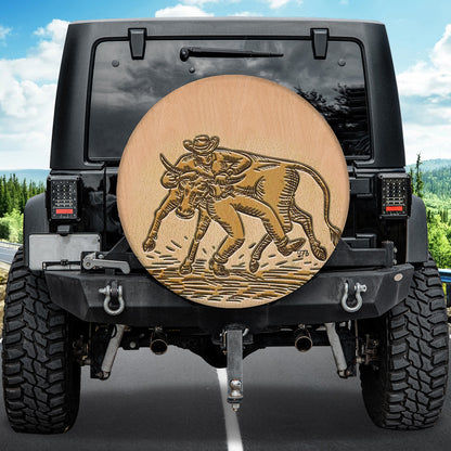 Petthouse | Bull Riding Spare Tire Cover Bull Rider Spare Wheel Cover Rodeo Tire Cover