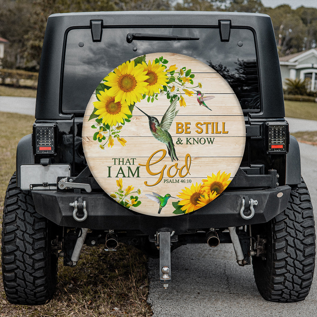 Petthouse | Hummingbird Spare Tire Cover Sunflower Wheel Cover Be Still And Know That I Am God Christian Gift