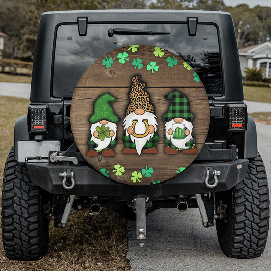 Petthouse | Irish Shamrock St Patrick Day Gnomes Spare Tire Cover Car Accessories Happy St Patricks Day