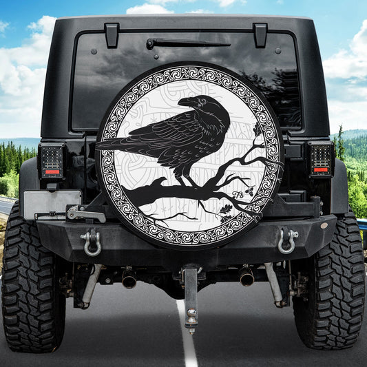 Petthouse | The Black Crow Cover An Oak Tree Cover Raven Art Wrap Car Tire Cover Car Decorate