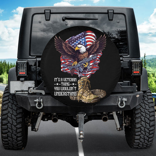 Petthouse | American Veteran Memorial Day Spare Tire Cover Soldier Military Truck Decor Veteran's Day Decor