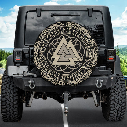 Petthouse | Viking Circle Pattern Tire Cover Magical Runic Compass Car Tire Wrap Car Decoration