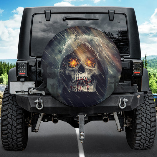 Petthouse | Skull Spare Tire Cover Grateful Dead Tire Cover Death From Hell Wheel Cover Halloween Accessories