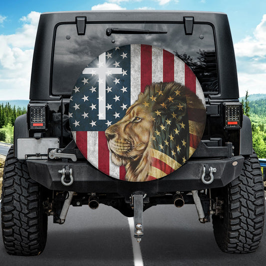 Petthouse | Lion Jesus Spare Tire Cover Jesus Lion Of Judah Tire Wrap Christ Lion Tire Cover Car Decoration