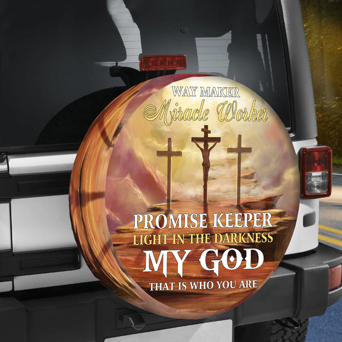 Petthouse | Jesus Christ Spare Tire Cover Car Accessory Jesus Bible Jesus On Cross My God Wheel Cover