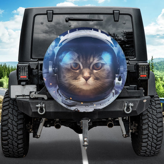 Petthouse | Astronaunt Cat Cute Spare Tire Cover Cat Space Travel Wheel Cover Funny Cat Lover Car Accessories