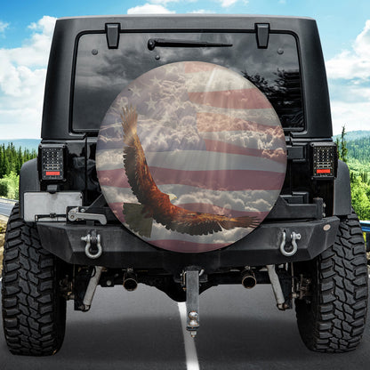 Petthouse | American Eagle Tire Cover American Flag Spare Tire Cover Land Of The Free Wrap Car Decoration