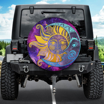 Petthouse | Sun And Moon Galaxy Space Spare Tire Cover Truck Decor Gift For Family And Friends