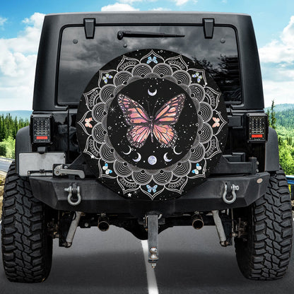 Petthouse | Butterfly Moon Mandala Style Spare Tire Cover Butterfly Truck Decoration Car Decor