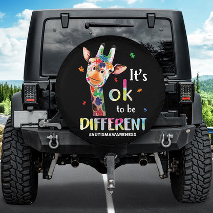 Petthouse | Giraffe Spare Wheel Cover Autism Awareness Car Seat Protector It's Ok To Be Different Spare Tire Cover