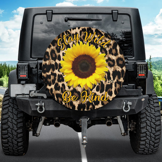 Petthouse | Stay Wild Be Kind Cover, Sunflower Car Wrap, Leopard Pattern Cover, Car Decoration