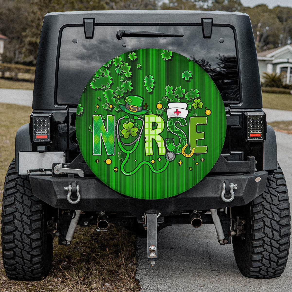 Petthouse | Nurse Spare Tire Cover Clover Tire Cover Irish Nurse Tire Cover Celtic Tire Cover Car Decor