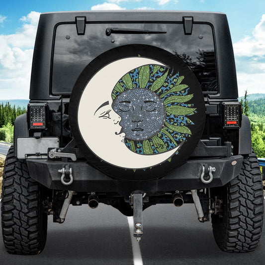 Petthouse | Sun & Moon Essentials Tire Cover Day And Night Tire Cover Vintage Style Wheel Cover Car Accessories