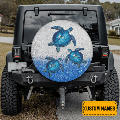 Petthouse | Customized Turtle Spare Tire Cover, Turtle Family Spare Wheel Cover, Family Gifts, Family Car Decor