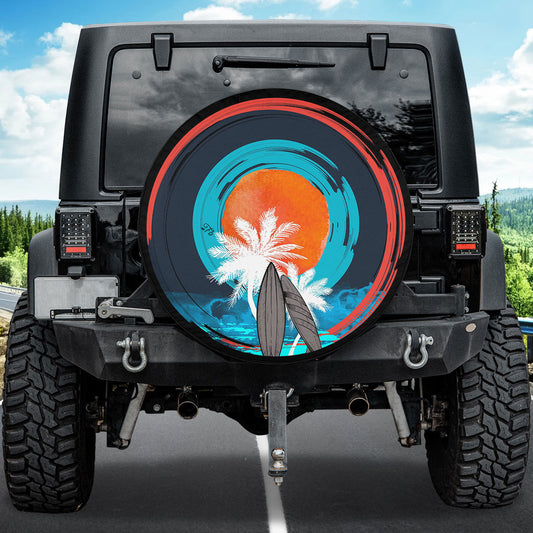 Petthouse | Surfing Summer Beach Spare Tire Cover Beach Landscape Truck Decoration Surfers Gift