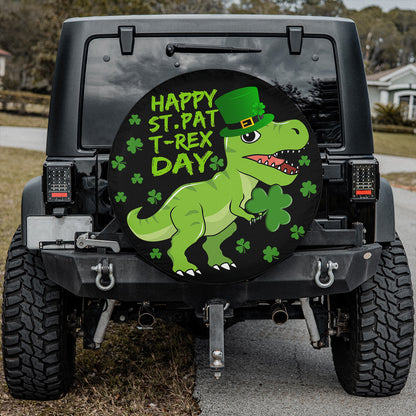 Petthouse | Happy St Pat T Rex Day Spare Tire Cover Irish Dinosaur Shamrock St Patricks Day Wheel Cover