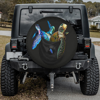 Petthouse | Turtle Family In Pocket Spare Tire Cover, Ocean Turtles Spare Tire Cover, Xmas Turtle