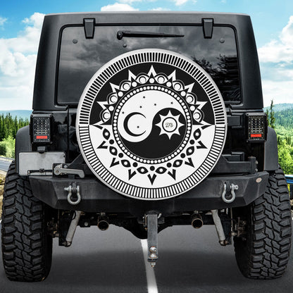 Petthouse | Yin Yang Duality Sun Moon Spare Tire Cover Spare Wheel Cover Car Accessory Truck Decoration