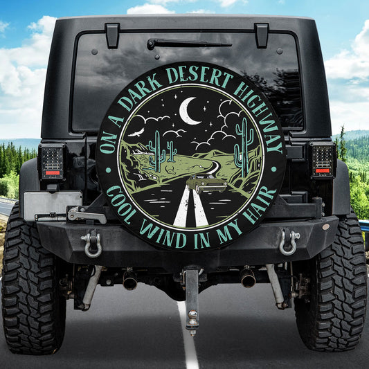 Petthouse | Dark Desert Highway Landscape Spare Tire Cover Truck Decoration Desert Lovers Gift