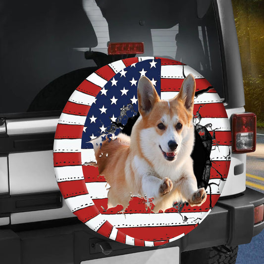 Petthouse | Welsh Corgi Broken Spare Tire Cover Corgi Jumping Wheel Cover Corgi Dog Lover Gift