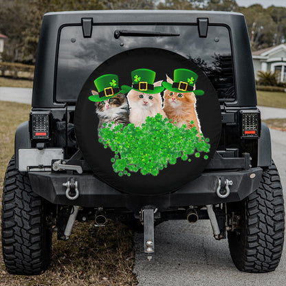 Petthouse | Cat Spare Tire Cover Irish Cat Tire Cover Clover Leaves Tire Cover Happy St Patrick's Day