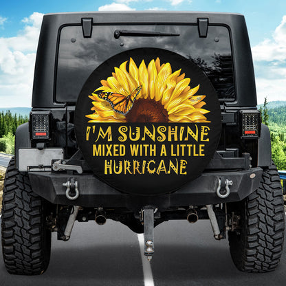 Petthouse | Sunflower Butterfly Spare Tire Cover I'm Sunshine Mixed With A Little Hurricane Wheel Cover Gift