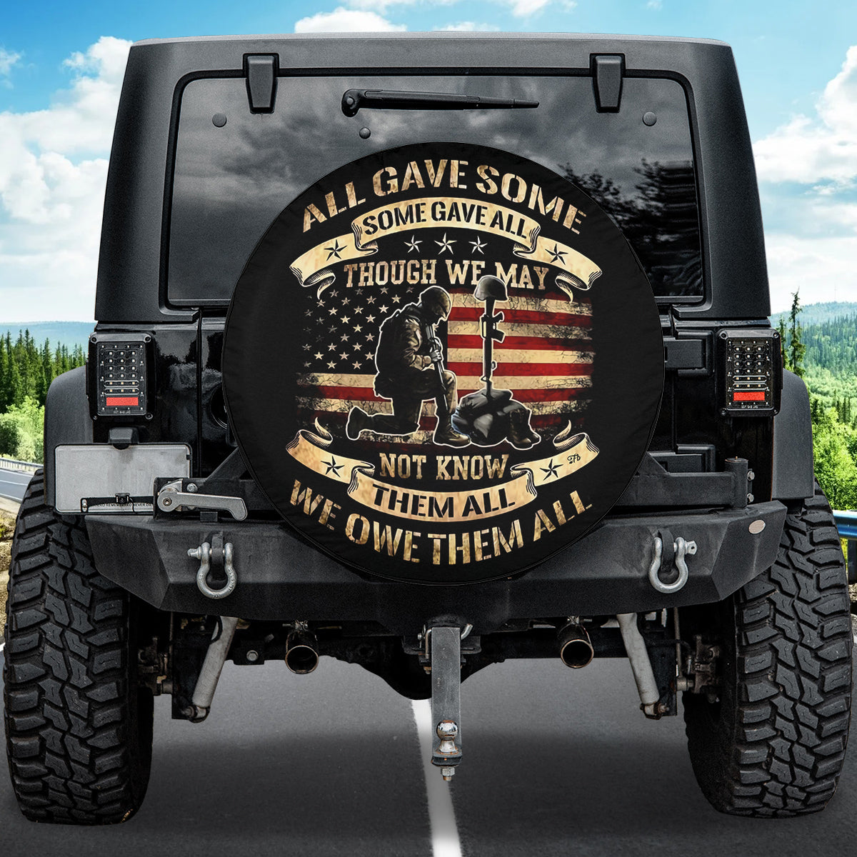 Petthouse | American Flag Veteran Spare Tire Cover All Gave Some Some Gave All