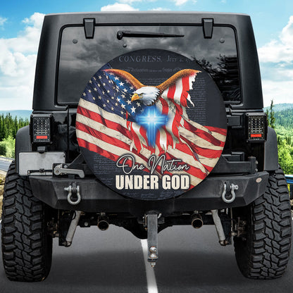 Petthouse | Jesus Christian American Pride Spare Tire Cover One Nation Under God Truck Decor Patriot Gift