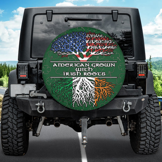 Petthouse | American Grown With Irish Roots Spare Tire Cover World Tree Tire Cover Car Decoration For Irish