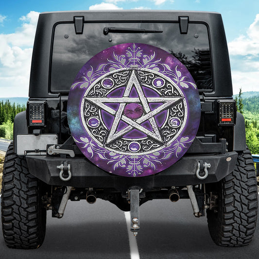 Petthouse | Pentagram Spare Tire Cover Gothic Tire Cover Gothic Pentagram Tire Wrap Gothic Car Decoration