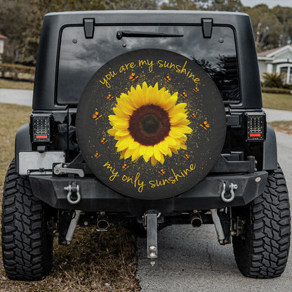 Petthouse | Sunflower Spare Tire Cover You Are My Sunshine Wheel Cover Butterfly Tire Cover Valentine Gift