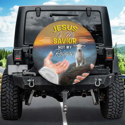 Petthouse | Jesus Is My Savior Spare Tire Cover Jesus Lamb Tire Covers Religious Wheel Covers Car Accessories