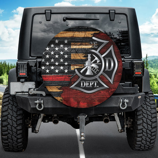 Petthouse | Firefighter Symbol Cover Firefighter Tire Cover American Wood Bar Cover Car Decoration