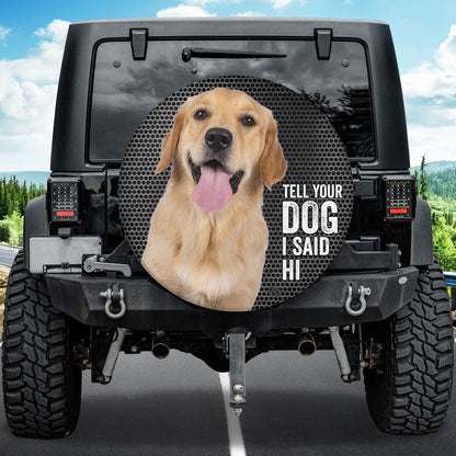 Petthouse | Golden Retriever Tire Protector Dog Dad Custom Tire Cover Fathers Day Spare Wheel Cover Car Decor