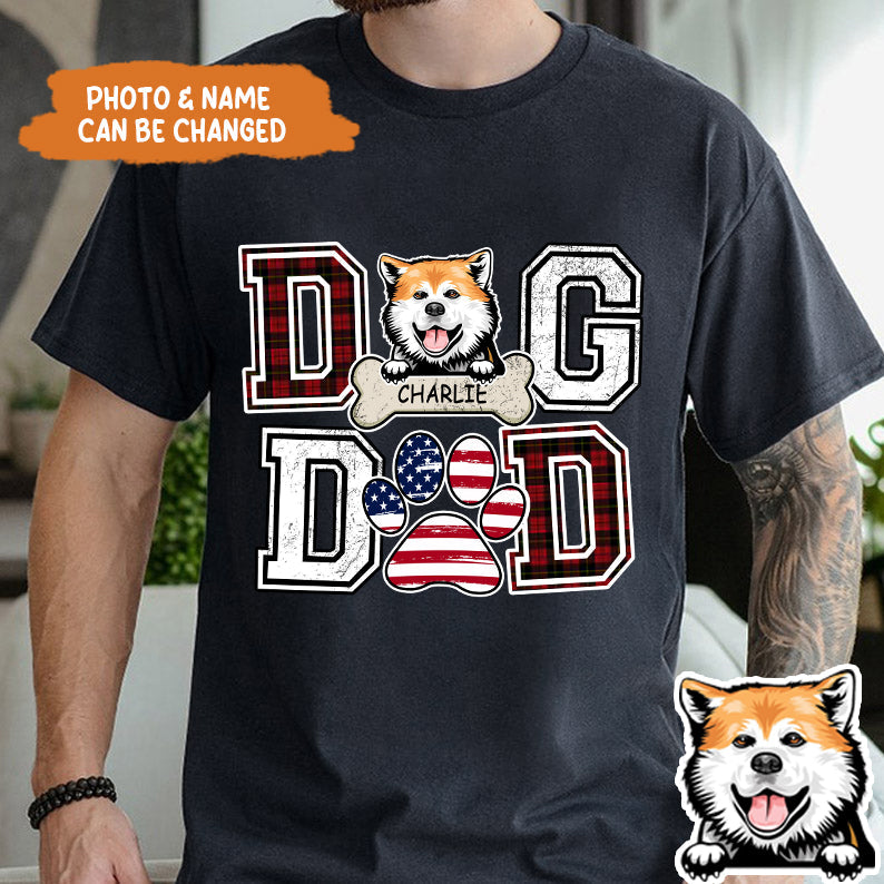 Petthouse | Custom Dog Dad Independence Day Shirt - Best Dog Dad Ever 4 Of July - Fathers Day Gift