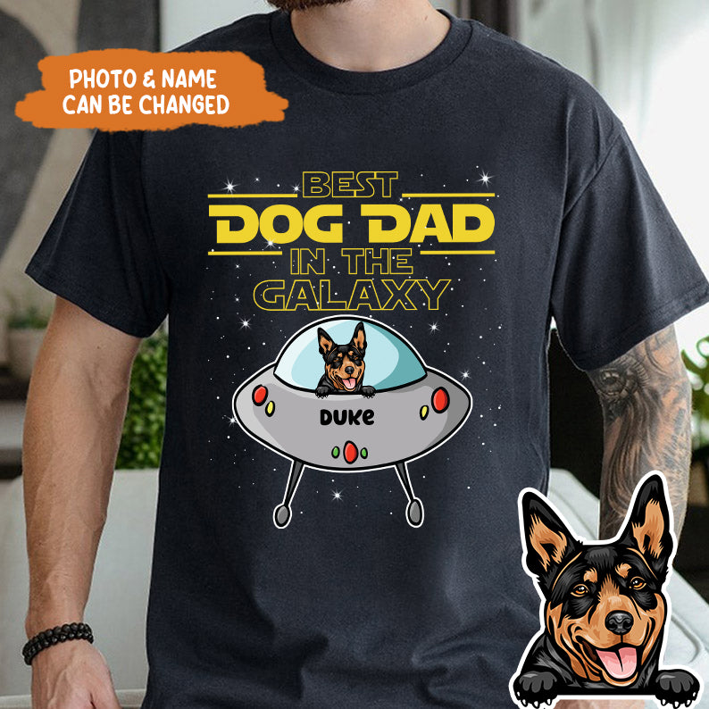 Petthouse | Customized Best Dog Dad In The Galaxy Shirt, Dog Father's Day Shirt, Dog Dad Gifts