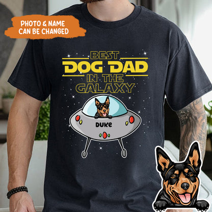 Petthouse | Customized Best Dog Dad In The Galaxy Shirt, Dog Father's Day Shirt, Dog Dad Gifts