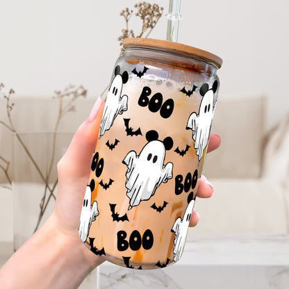 Petthouse | Ghost Boo Halloween Glass Can Wrap, Halloween Libbey Glass Can, Libbey Glass Can