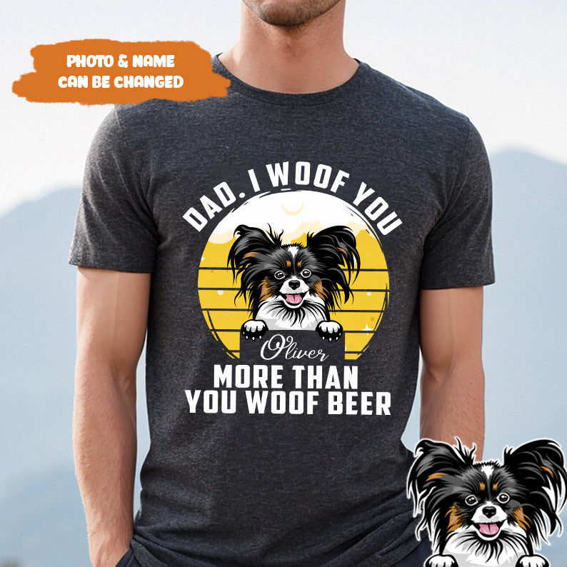 Petthouse | Personalized Dog Beer Dad I Woof You Shirt, Funny Gift For Dog Dad Dog Lover T Shirt