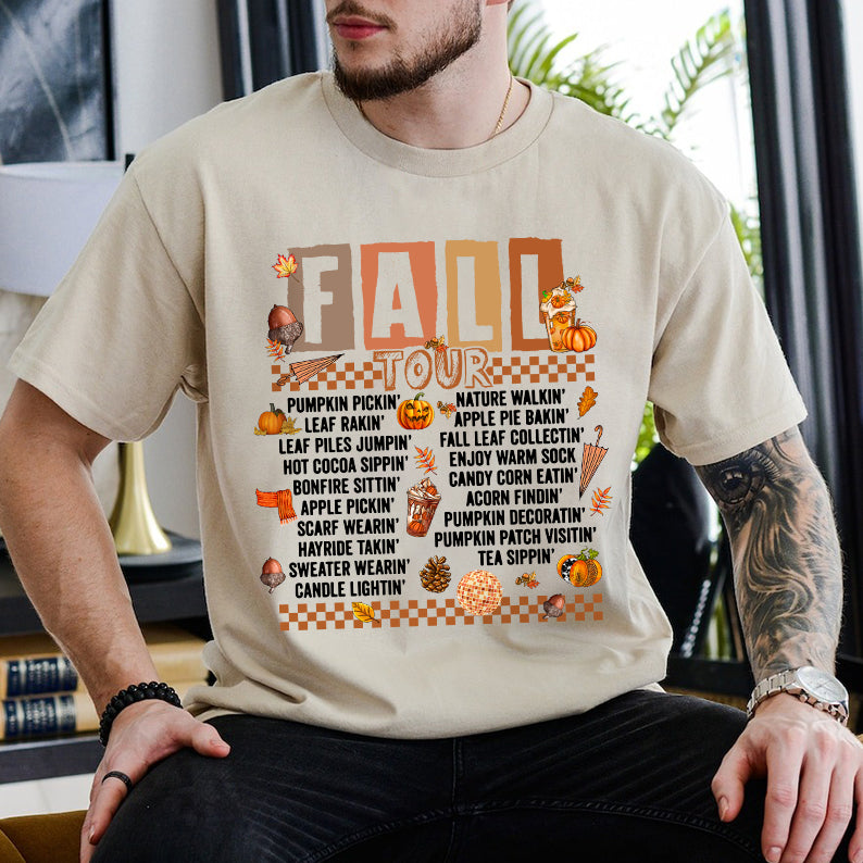 Petthouse | Retro Fall Tour Shirts, Fall Shirt, Autumn Leaves Pumpkin Shirt, Pumpkin Gardening