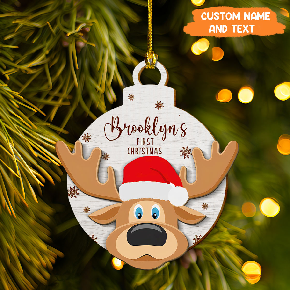 Petthouse | Personalized Merry Christmas Wood Ornament, Baby’s First Christmas Ornament, Milestone Gift