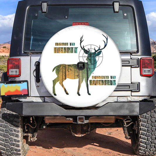 Petthouse | Customized Name Deer Hunting Spare Tire Cover Deer Hunter Durable Tire Protector Car Accessory Truck Decor