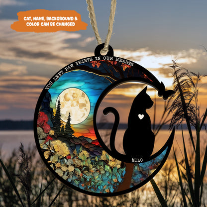 Petthouse | Personalized Cat Memorial Suncatcher, Cat Loss Windows Hanging Sympathy Gift, Pet Memorial