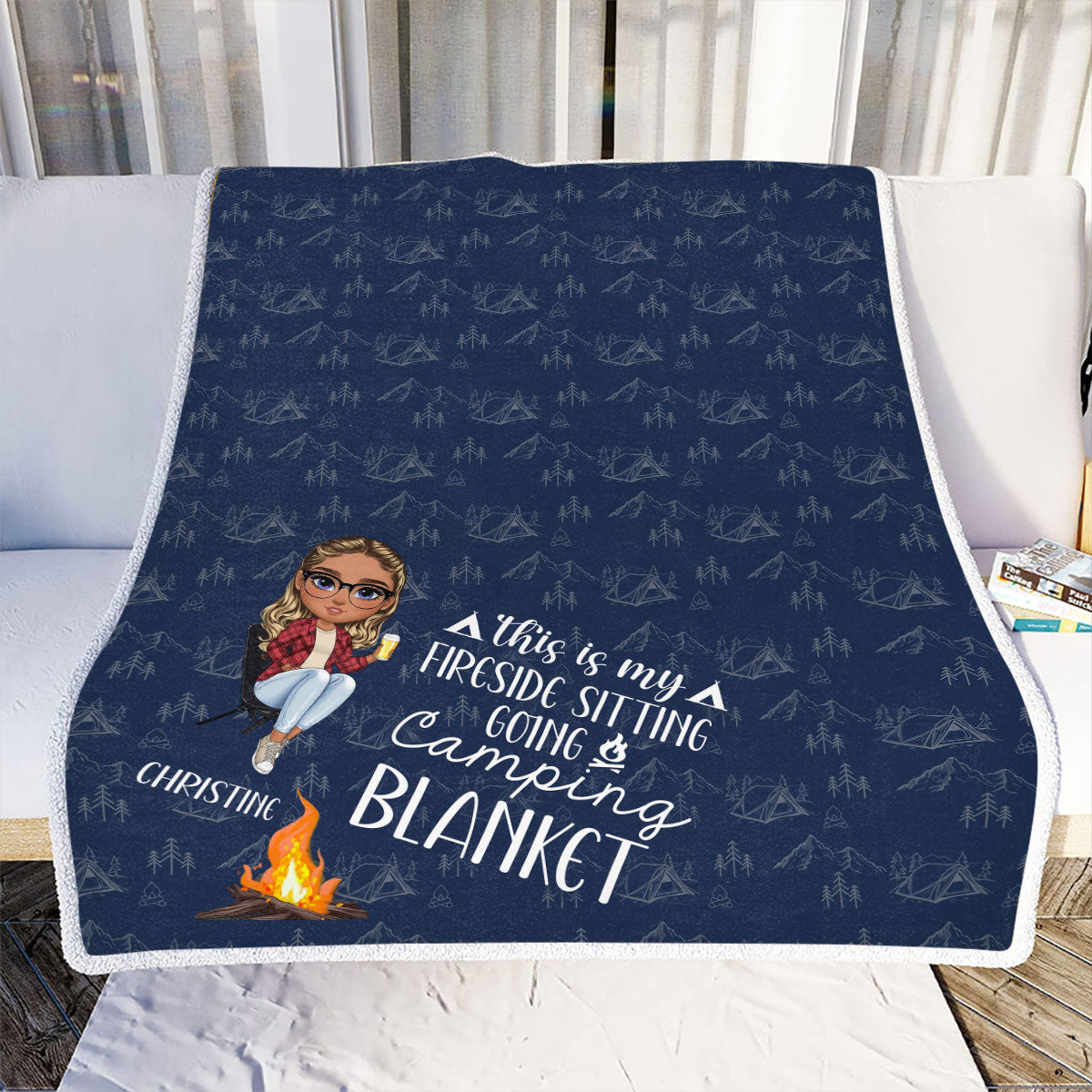 Petthouse | Customized Throw Blanket For Campers, Holiday Travel Blanket For Best Friend, Fireside Sitting