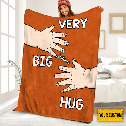 Petthouse | Customized Unique Father's Day Fleece Blanket, Very Big Hug Sherpa Blanket, Stepfather Newlywed Gift