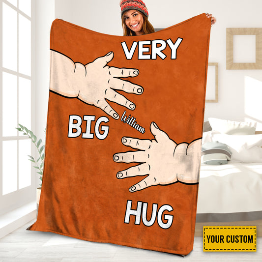 Petthouse | Customized Unique Father's Day Fleece Blanket, Very Big Hug Sherpa Blanket, Stepfather Newlywed Gift