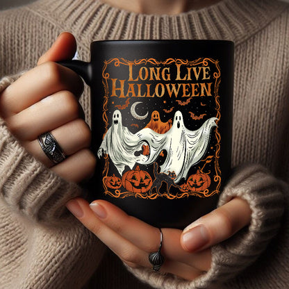 Petthouse | Long Live Halloween Shirt, Spooky Season Tee Pumpkin, Retro Halloween, Ghost Spooky Vibes